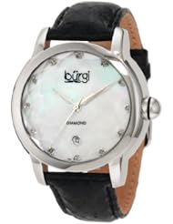 Burgi Womens BU14B Round Swiss Quartz Diamond Date Strap Watch