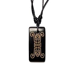 Harmony, Majove Tribal Wooden Pendant on Adjustable Cord Necklace