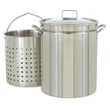 Barbour International Bayou Classic Stainless Steel 44 Qt Stockpot Fryer Steamer Lid Basket