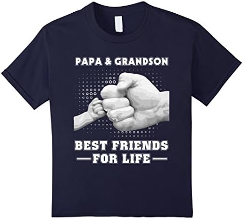 Kids Papa and Grandson Best Friends For Life Shirt 6 Navy