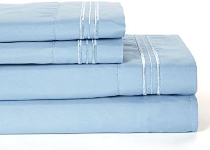 1800 Series 4 Pieces Egyptian Comfort Deep Pocket Bed Sheet Set Colors Blue King Size