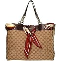 Gucci 153033 Beige Positano Scarf Shopper Tote Handbag