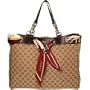 Gucci 153033 Beige Positano Scarf Shopper Tote Handbag