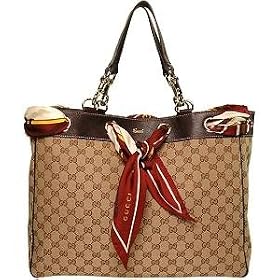 Gucci 153033 Beige Positano Scarf Shopper Tote Handbag