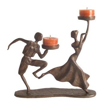 Bronze Dancing Couple Candleholder