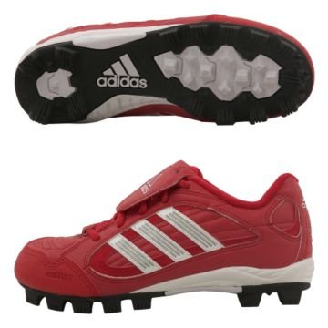 adidas Kid's Triple Star 5 Low Baseball Cleat,Unired/Runwht/Metsil,2 M Little Kid