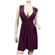 Sexy Purple Low Cut V-Neck Plus Size Mini Dress