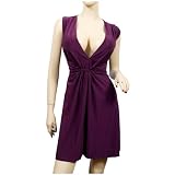Sexy Purple Low Cut V-Neck Plus Size Mini Dress