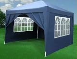 from KMS Heavy Duty 100 Waterproof 3m x 3m Gazebo Marquee Awning Party Tent Canopy Blue 260g Polyster Steel Frame