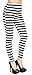 Simplicity Women's Black & White Striped / Looped Slim-Fit Tight Leggings
