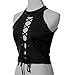 DZT1968® Women Girl Sexy Low-Cut Hollow Out Sleeveless Crop Vest Tops Bra (US 4=Asia S, Black)