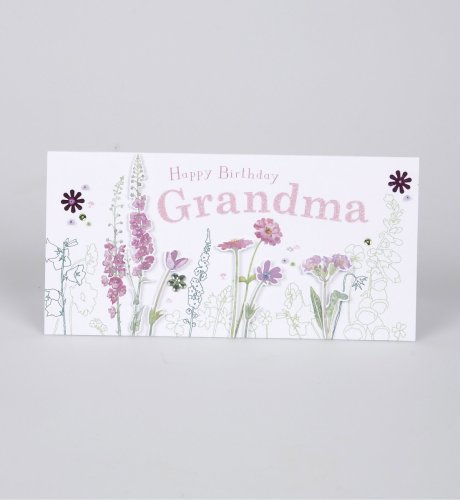 Cecily39s Garden Silhouette Floral Grandma Birthday Card
