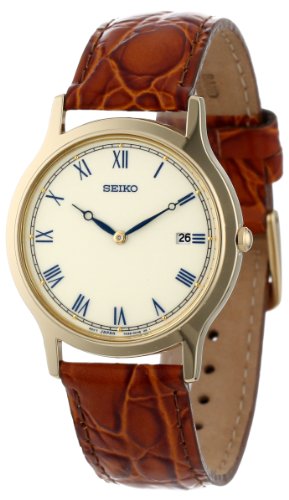 Seiko Men's SKP332 Dress Brown Leather Strap Watch Seiko Men's SKP332 Dress Brown Leather Strap Watch