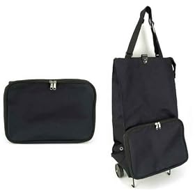 Foldable Trolley Rolling Shopping Bag Cart by Jed Mart