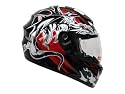 Black Monster Race Flag Full Face Motorcycle Street Sport Helmet DOT ~ Large