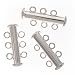 Silver Tone Tube Clasp 21mm Three Rings Strands (3)