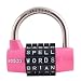 Wordlock PL-001-PK 5-Dial Padlock, Pink