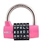 Wordlock PL-001-PK 5-Dial Padlock, Pink