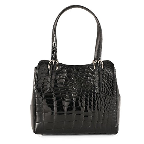 クロコダイル ハンドバッグ レディース シャイニング加工 日本製 bag バック 鞄 カバン 婦人 画像