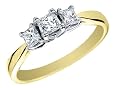 Princess Cut Diamond Engagement Ring and Three Stone Anniversary Ring 1/2 Carat (ctw) in 14K Yellow Gold