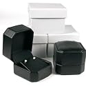 3 Black Leather Earring & Pendant Jewelry Gift Boxes