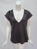 IMAGE OF Oonagh Nanette Lepore emile tee grey plum sequin shoulders top S