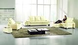 New 6pc Contemporary Modern Leather Sofa Set #AM-210-A-IVORY New 6pc Contemporary Modern Leather Sofa Set #AM-210-A-IVORY