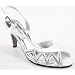 Jeweled Zig-zag! White Strappy Sandals Formal Bridal Shoes