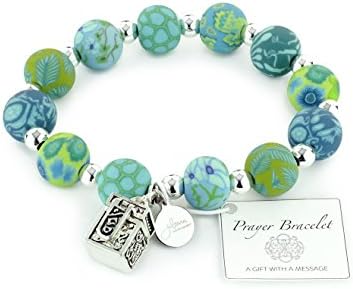 Beaded Stretch Prayer Bracelet (Emerald)