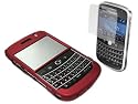 iTALKonline HYBRID Case/Cover/Skin & LCD Screen/Scratch Protector For BlackBerry 9000 Bold - Red