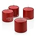 Light In The Dark Red Pillar Candles - Set of 4 Unscented Candles - 3 inch Tall, 3 inch Thick - 50 Hour Clean Burn Time