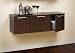 Wall Mounted Buffet with Brushed Nickel Handles in Espresso Finish
