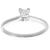14k Choice of White or Yellow Gold Princess Cut Solitaire Diamond Engagement Ring