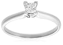 14k Choice of White or Yellow Gold Princess Cut Solitaire Diamond Engagement Ring (1/3 ct, H-I Color, SI2-I1 Clarity)