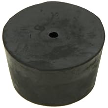 American Educational Imported Black Rubber Stopper with 1-Hole, 45mm Top Diameter, 37mm Bottom Diameter, 9 Size, 25mm Length (5 lb Bag)