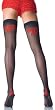 Sheer Cuban Heel Stockings With Back Seam And Woven Bows
