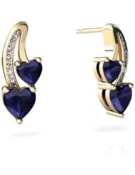Genuine Sapphire 14kt Yellow Gold Earrings