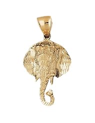 Dazzlers Solid 14k Gold Elephant Head Charm Pendant Available in three colors from jewelsberry (weights: 13.7 grams only)