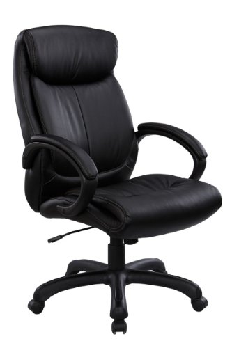 EQA Home Sierra Series High-Back Executive Seating in Black Leather On Sale