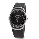 Skagen Mens Black Leather Watch #597LSLB by Skagen