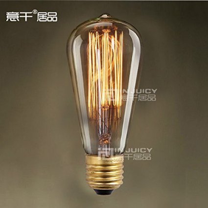 Injuicy Lighting RH Loft E27 Edison Bulb Light Retro Lamp Retro ST64 40W 60W AC120V OR 220V