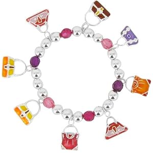 Buy Colorful Hand Bag Charm Stretch Bracelet by PammyJ Bracelet