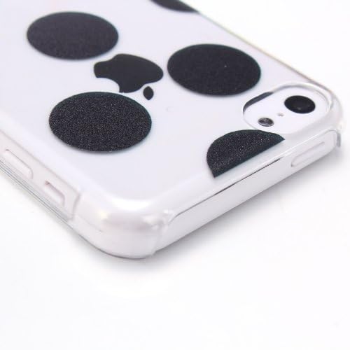 Etui Le Bon (tm) case for iPhone 5C. Crystal clear case with Black Polka Dots