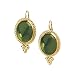 14K Yellow Gold 10 x 8 MM Oval Shaped Jade Cabochon Earrings