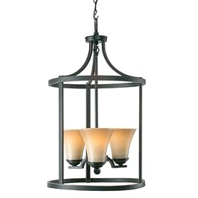 Royce Lighting 59375BLE-782 Fallsburg 3-Light Foyer Fixture with Sepia Tinted Frosted... by Royce Lighting