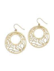 40mm Filigree Circle Earrings in 14 Karat Yellow Gold