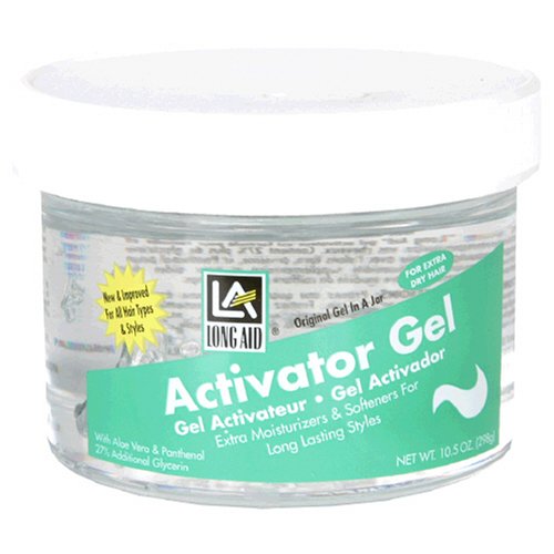 Long Aid Curl Activator Gel with Aloe Vera for Extra Dry Hair, 10.5-Ounce Tubs (Pack of 6) by Long Aid
