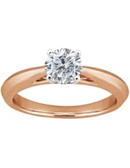 0.80 Ct Round H/I SI1/SI2 Diamond 18K Rose Gold Ring