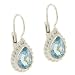 Sterling Silver Genuine Blue Topaz stone Teardrop LeverBack Lever Back Earrings