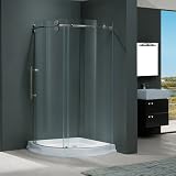 Vigo VG6031CHCL36R 36 x36 Frameless Round 5/16 Clear/Chrome Shower Enclosure Right-Sided Door